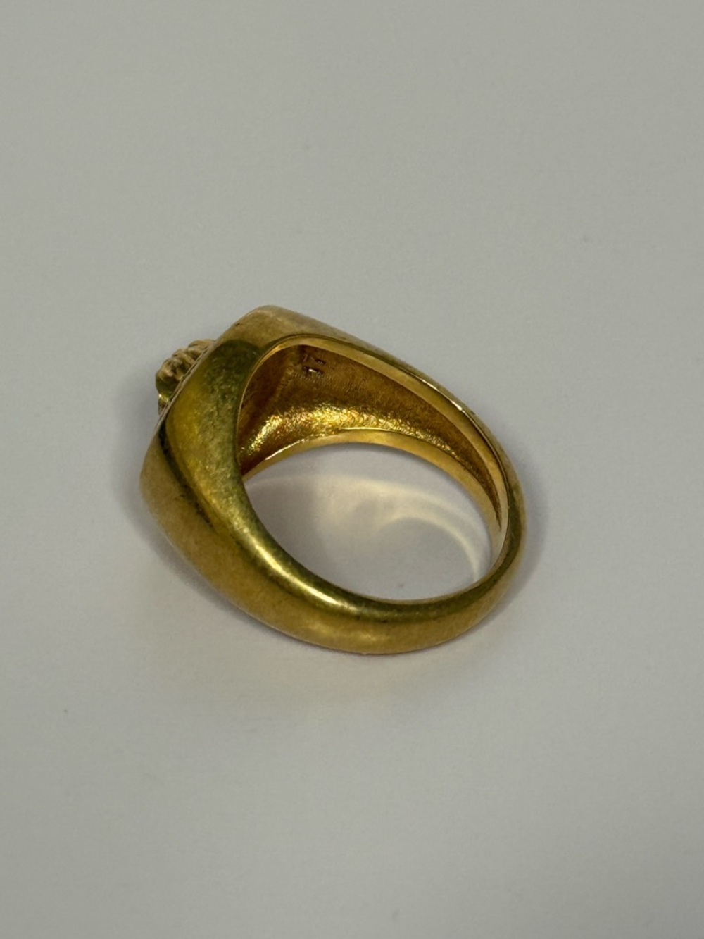 Versace Polished Gold Tone Signet Ring IT 17 (US 8) - Picture 2 of 5